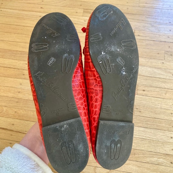 Red Croco-optic Ballerinas - Picture 3 of 4